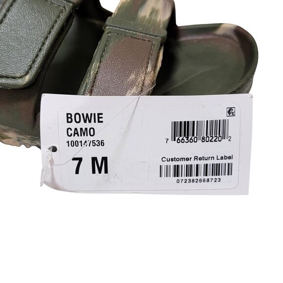 Sun + Stone Men Bowie Triple Strap Footbed Slide Sandals Size US 7M Camo Green - Picture 4 of 4